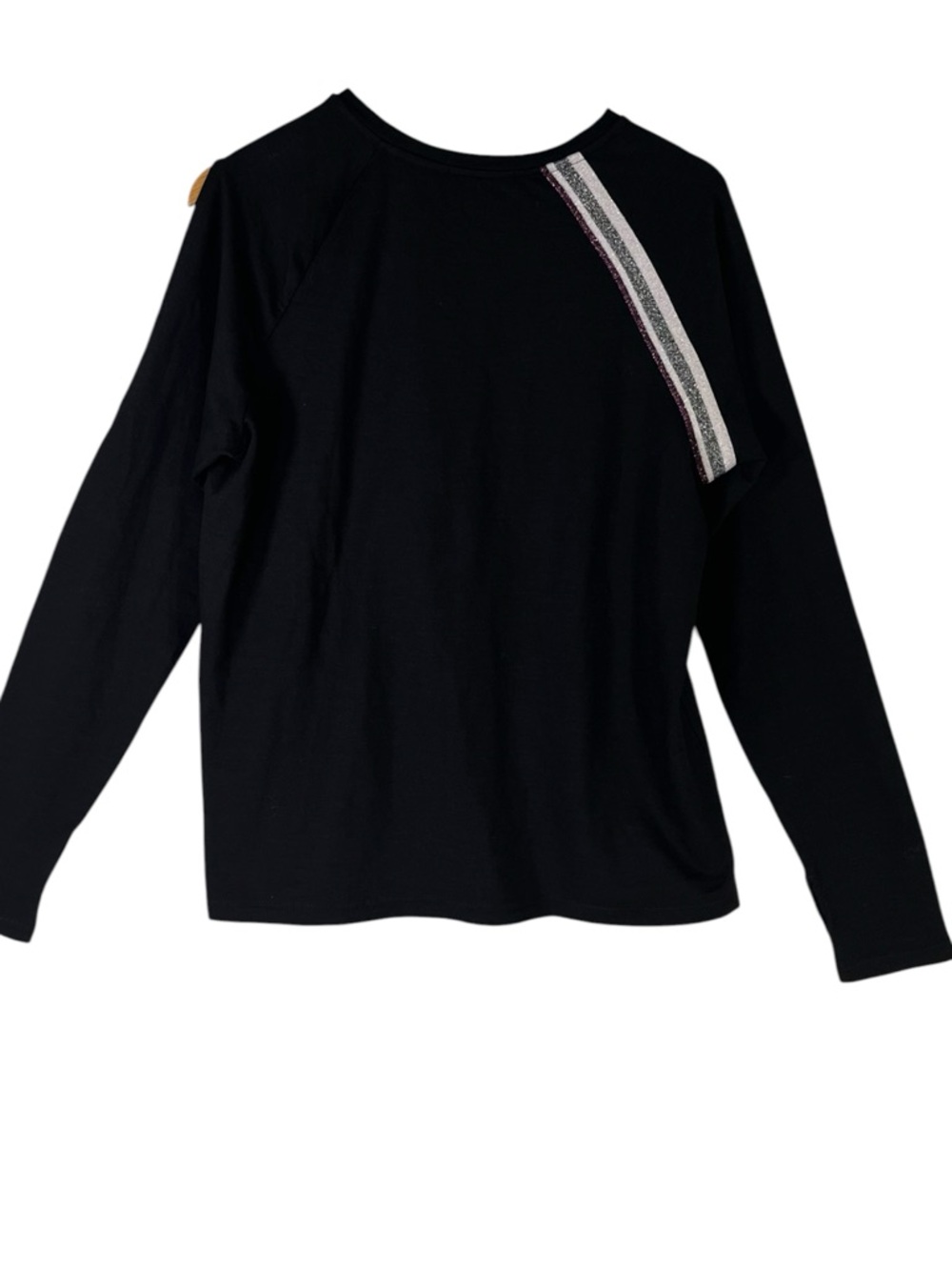 NWT KORAL Wisdom Daze Glitter Cut-Out Long Sleeve Top size Large in Black - Picture 8 of 9